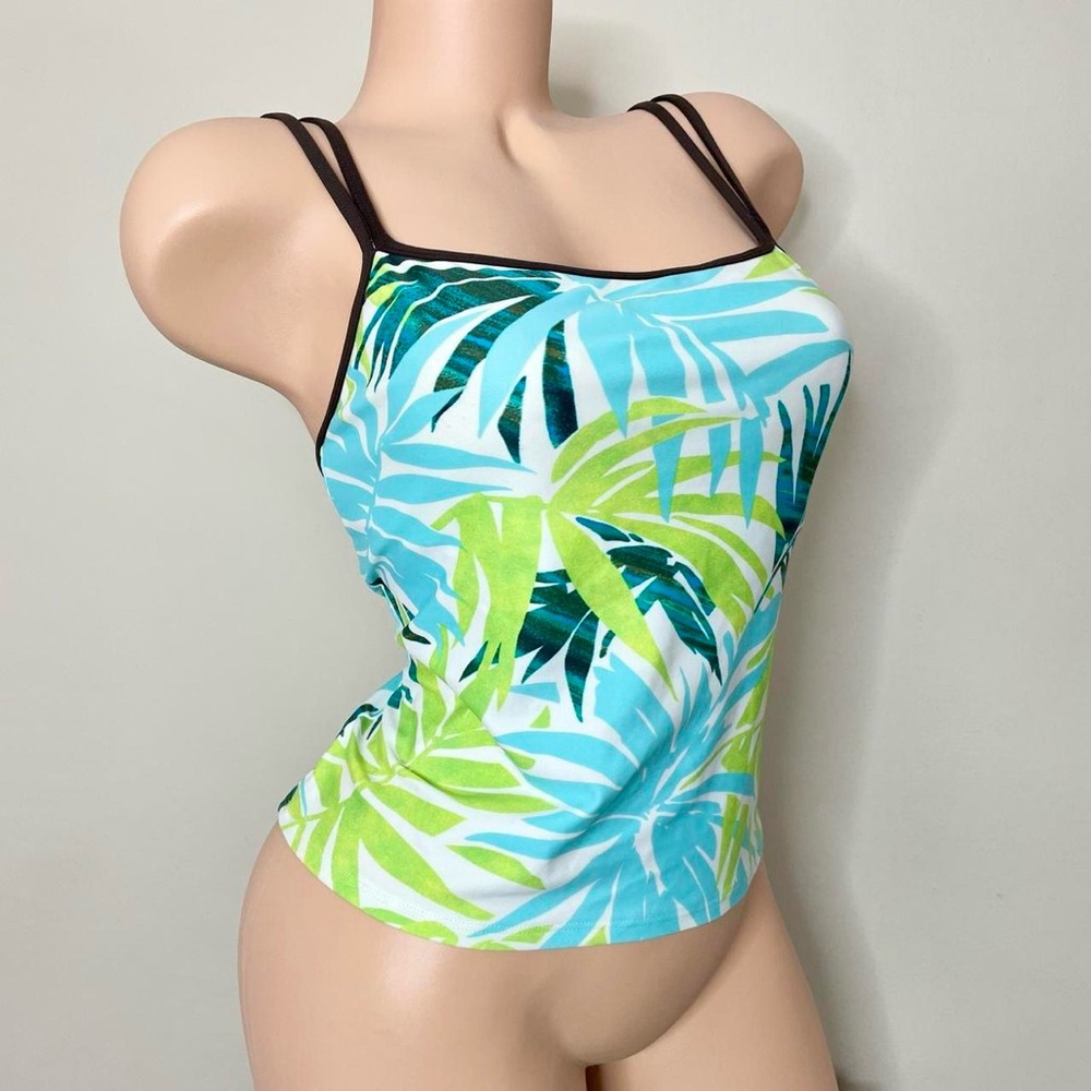 Vintage Y2K blue and green tropical cami 🐠 by Nautica